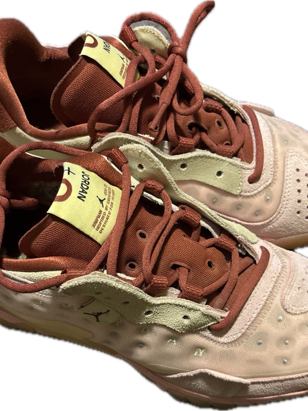 Michael Jordan  Low-Top Sneakers in Pink, Burgundy & Cream, Gently used :)
